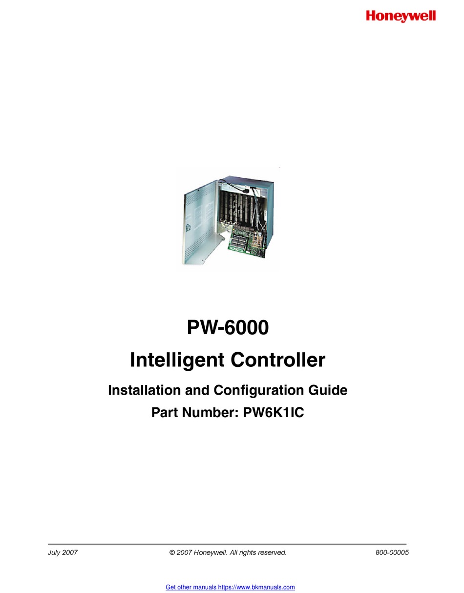 HONEYWELL PW6000 INSTALLATION AND CONFIGURATION MANUAL Pdf Download