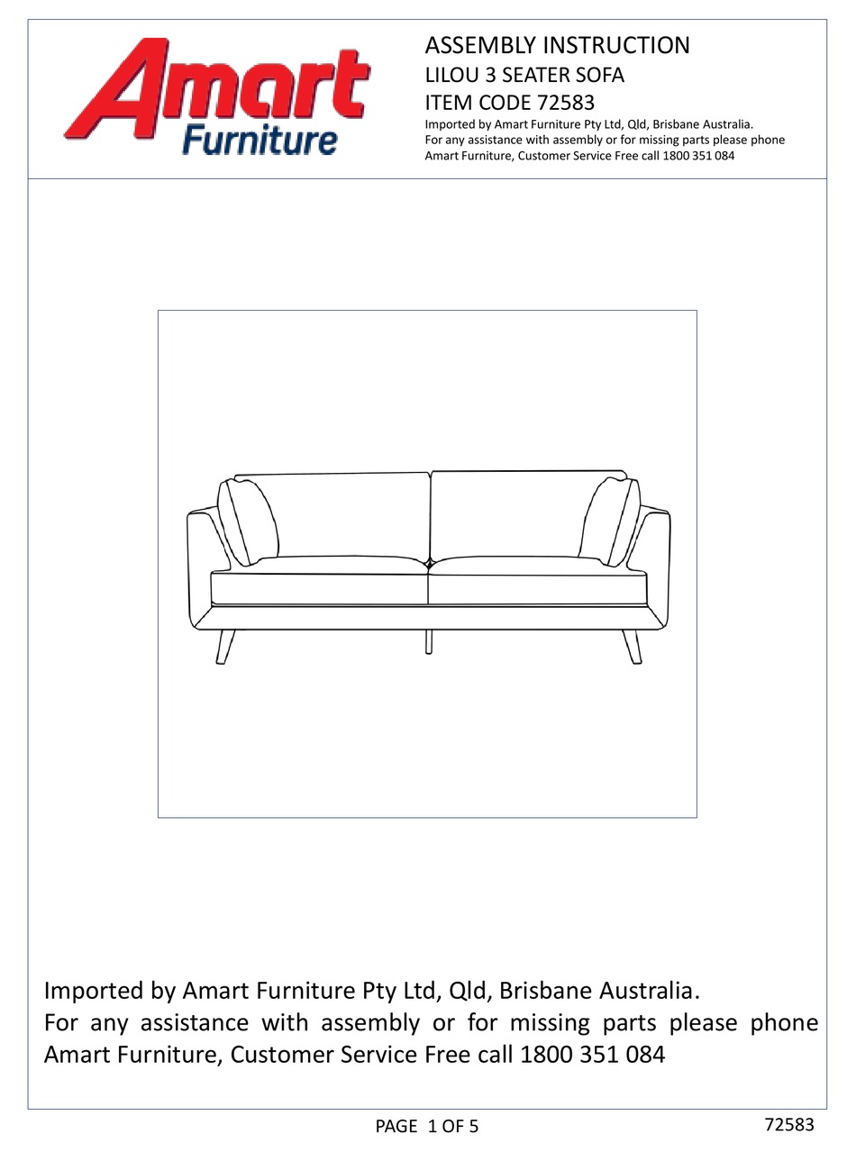 AMART FURNITURE LILOU 72583 ASSEMBLY INSTRUCTION Pdf Download ManualsLib