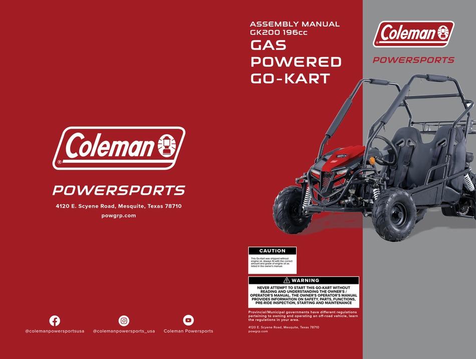 COLEMAN GK200 ASSEMBLY MANUAL Pdf Download ManualsLib