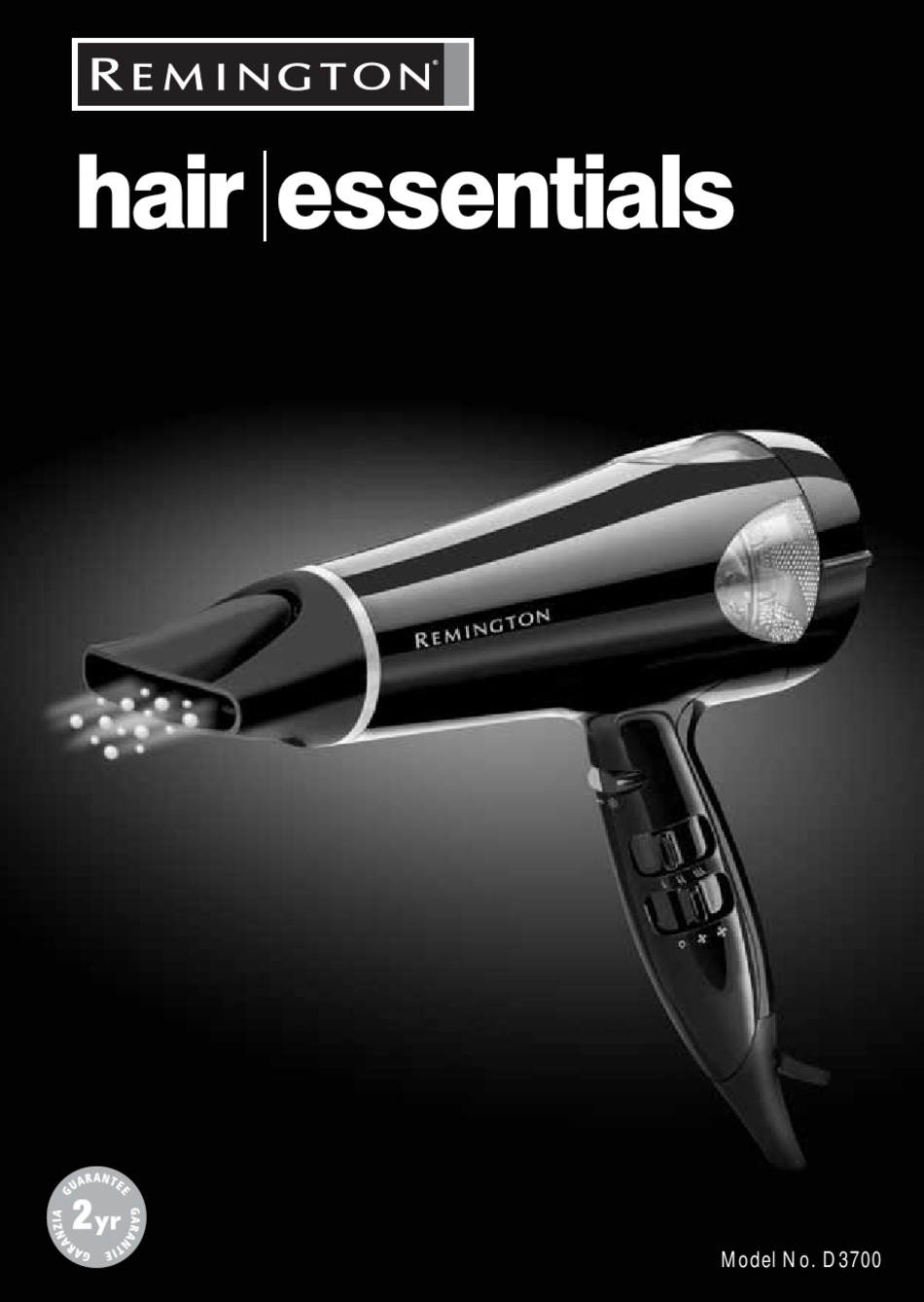 REMINGTON HAIR ESSENTIALS D3700 MANUAL Pdf Download ManualsLib