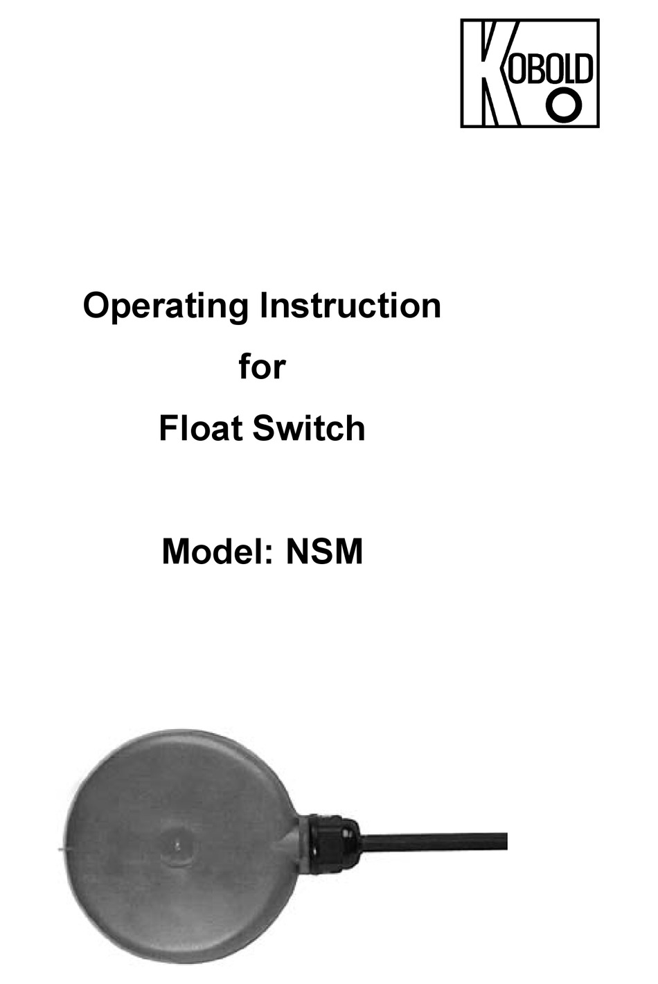 KOBOLD NSM OPERATING INSTRUCTIONS MANUAL Pdf Download | ManualsLib