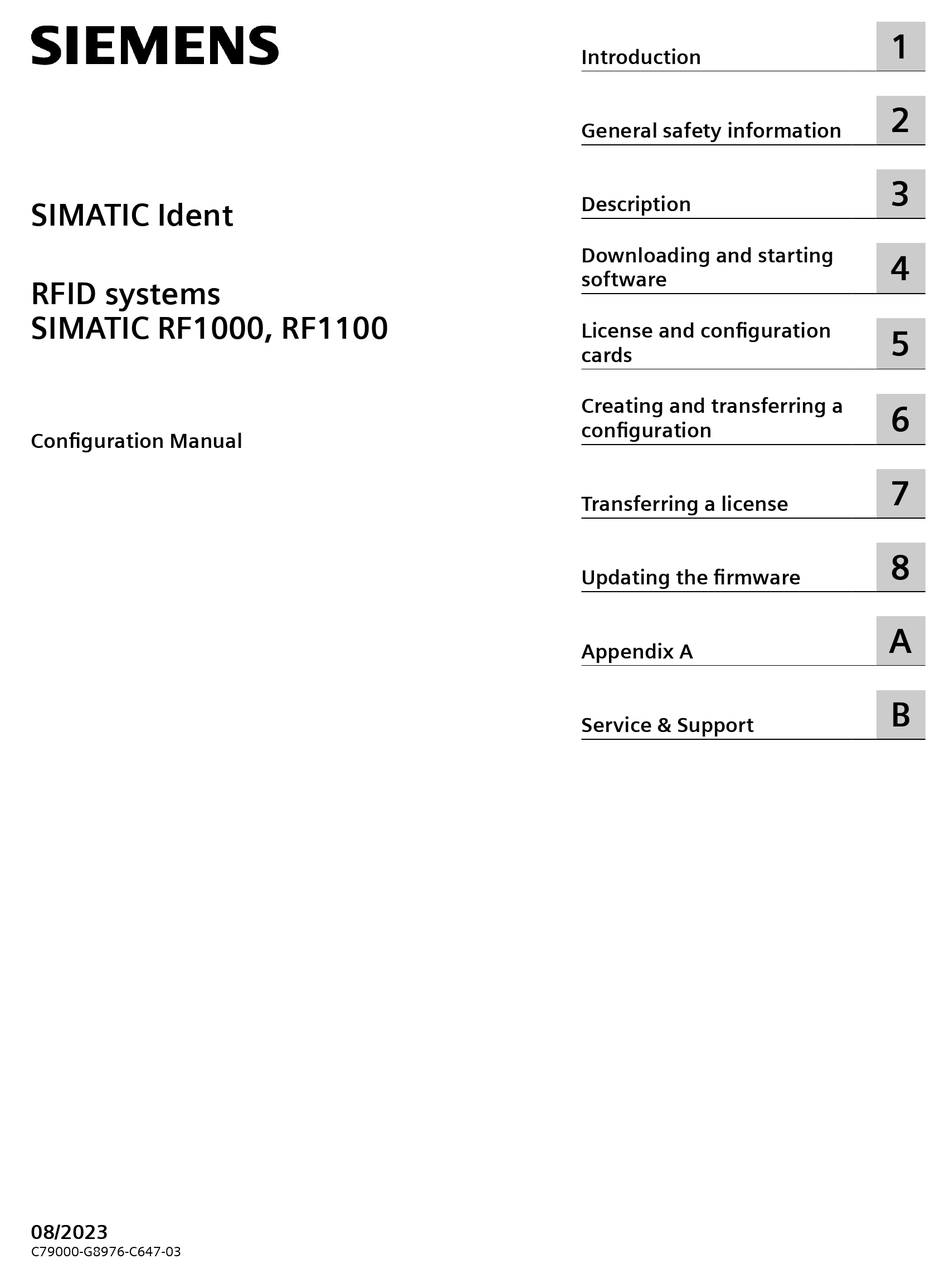 SIEMENS SIMATIC RF1000 CONFIGURATION MANUAL Pdf Download ManualsLib