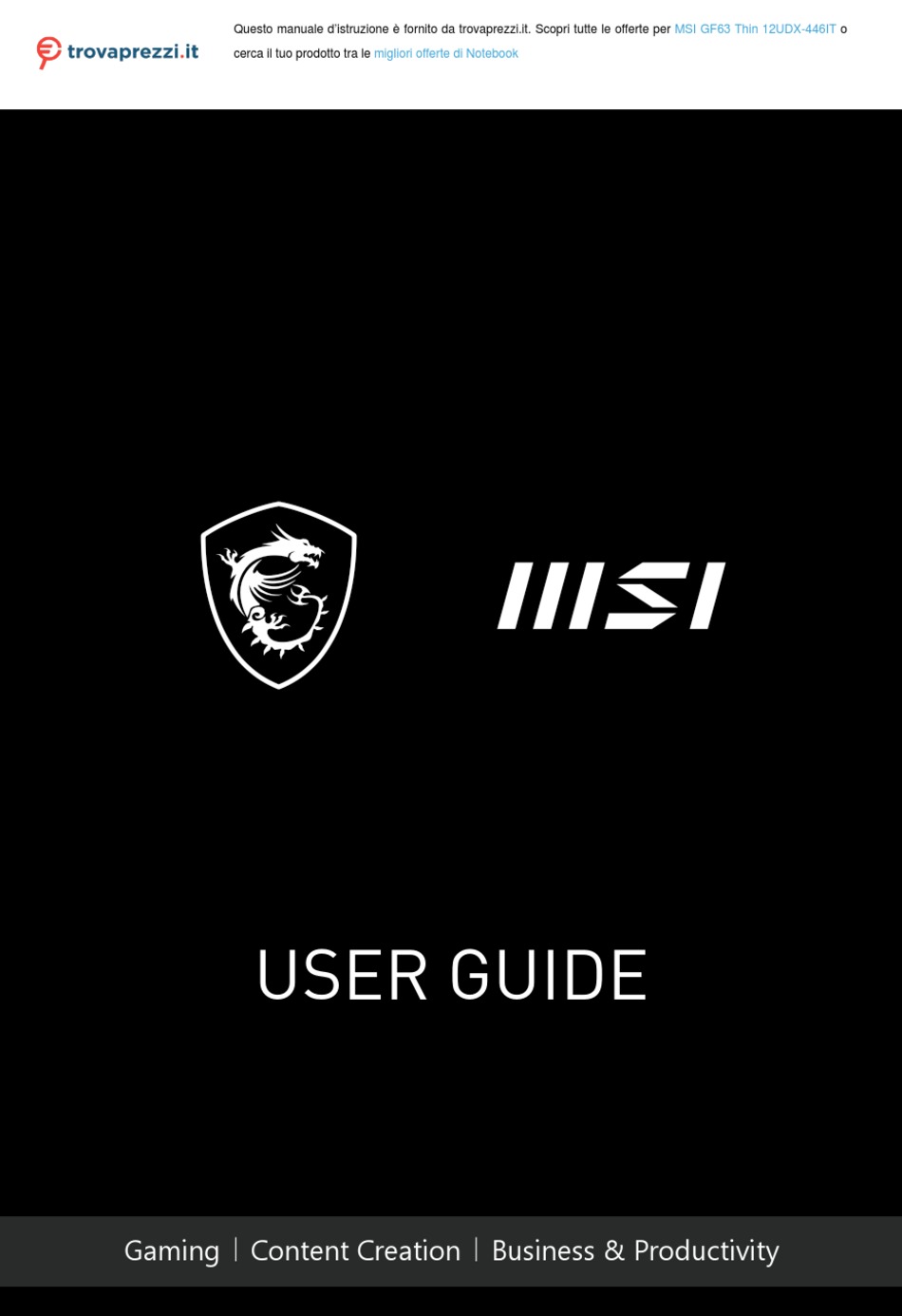 Msi Udx It User Manual Pdf Download Manualslib