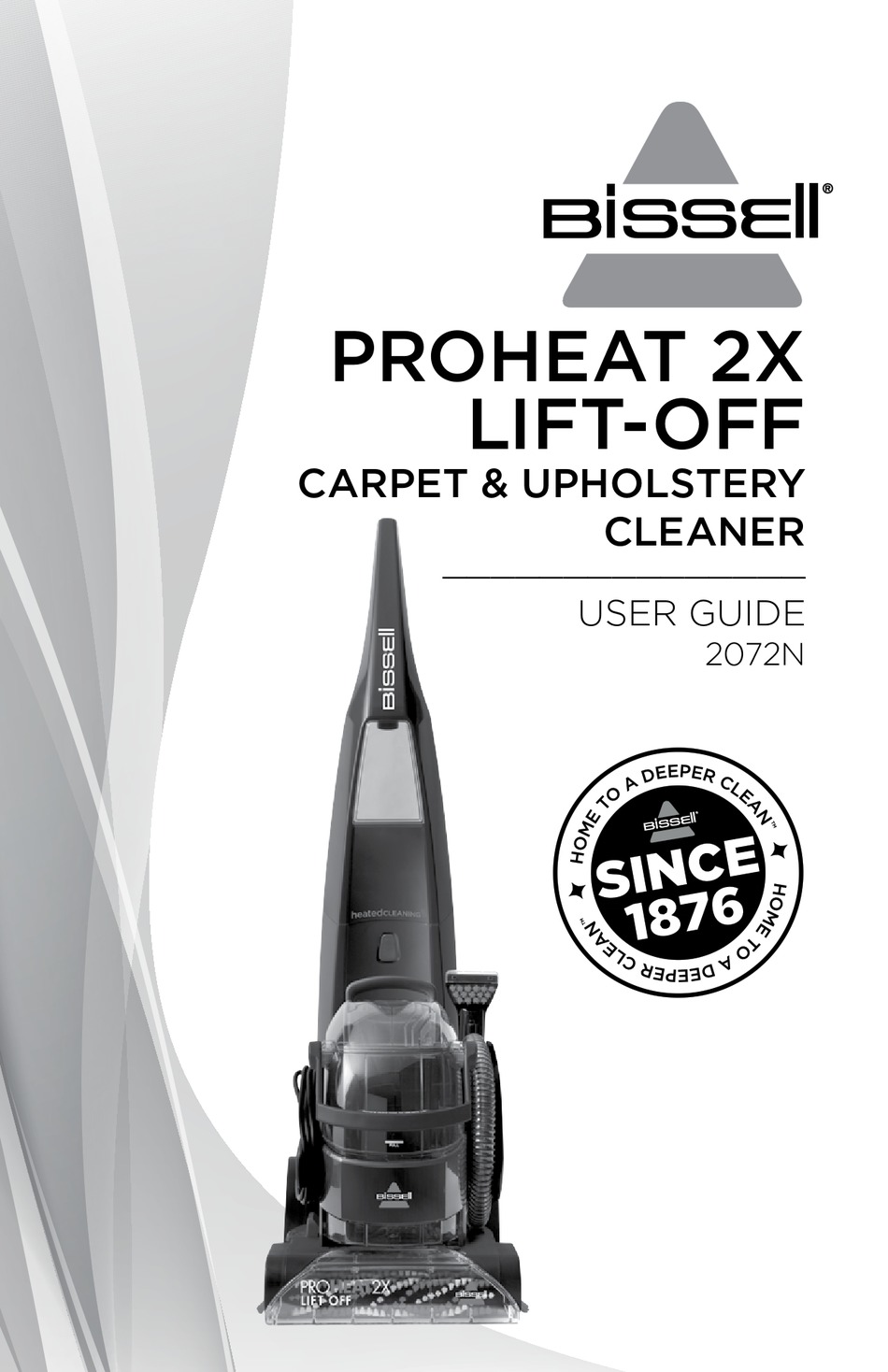 BISSELL PROHEAT 2X LIFT OFF 2072N USER MANUAL Pdf Download ManualsLib   Bissell Proheat 2x Lift Off 2072n 