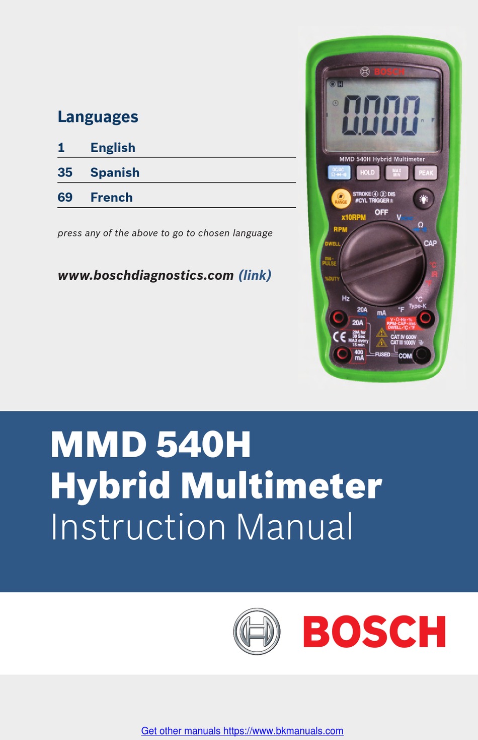 BOSCH MMD 540H INSTRUCTION MANUAL Pdf Download ManualsLib