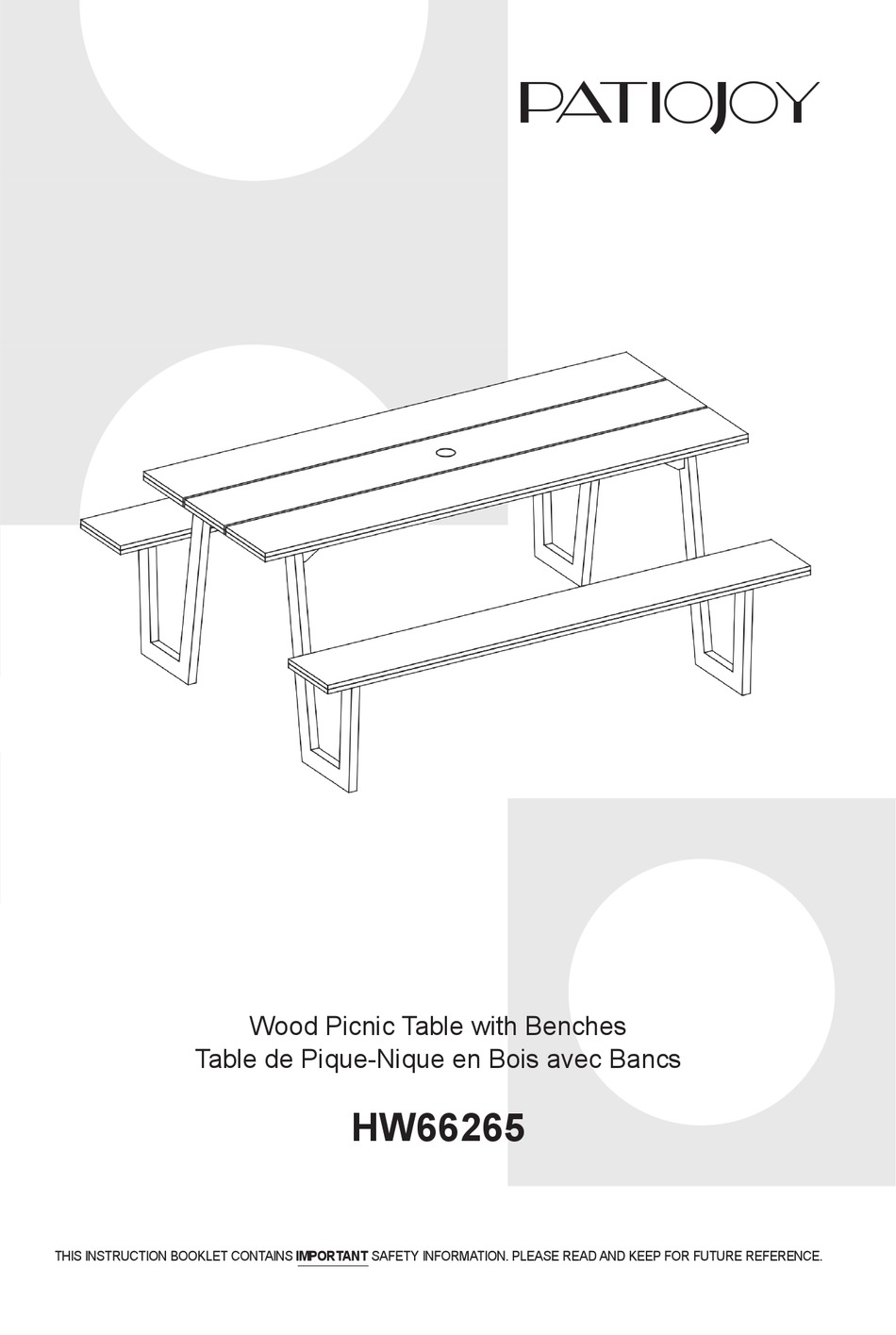 PATIOJOY HW66265 MANUAL Pdf Download ManualsLib
