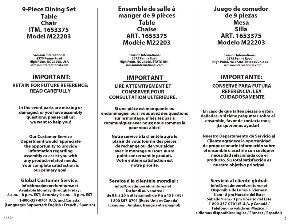 COSTCO M22203 1653375 MANUAL Pdf Download ManualsLib