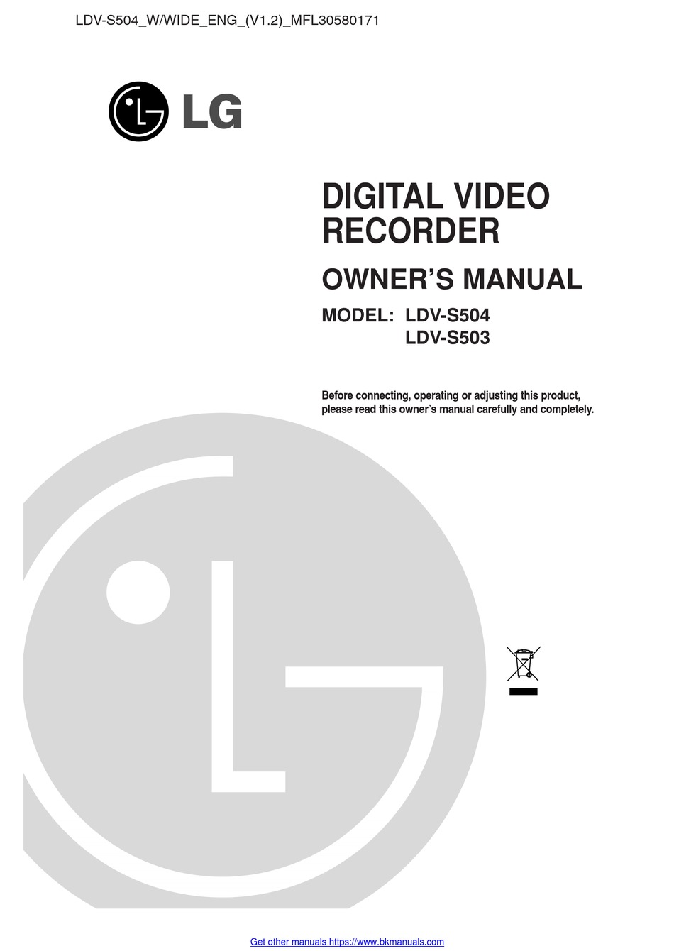 LG LDV-S504 OWNER'S MANUAL Pdf Download | ManualsLib