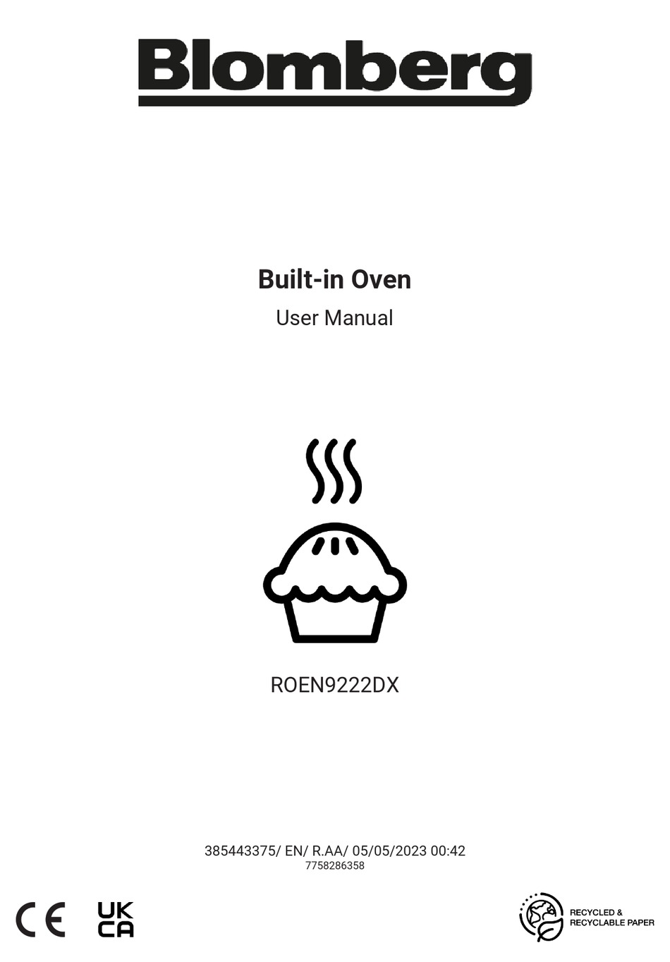 BLOMBERG ROEN9222DX USER MANUAL Pdf Download ManualsLib