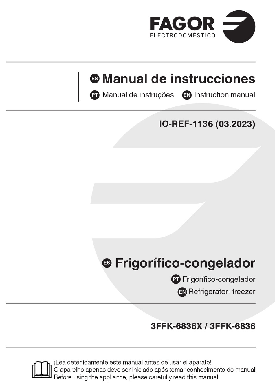 FAGOR 3FFK-6836X INSTRUCTION MANUAL Pdf Download | ManualsLib