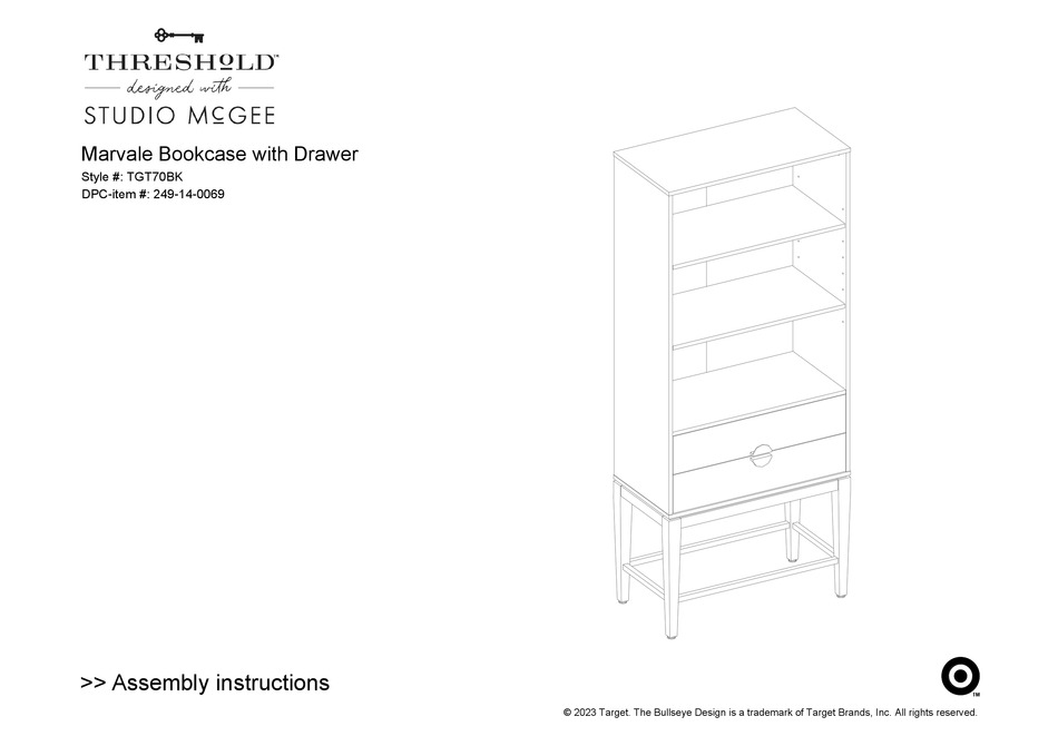 THRESHOLD MARVALE TGT70BK ASSEMBLY INSTRUCTIONS MANUAL Pdf Download