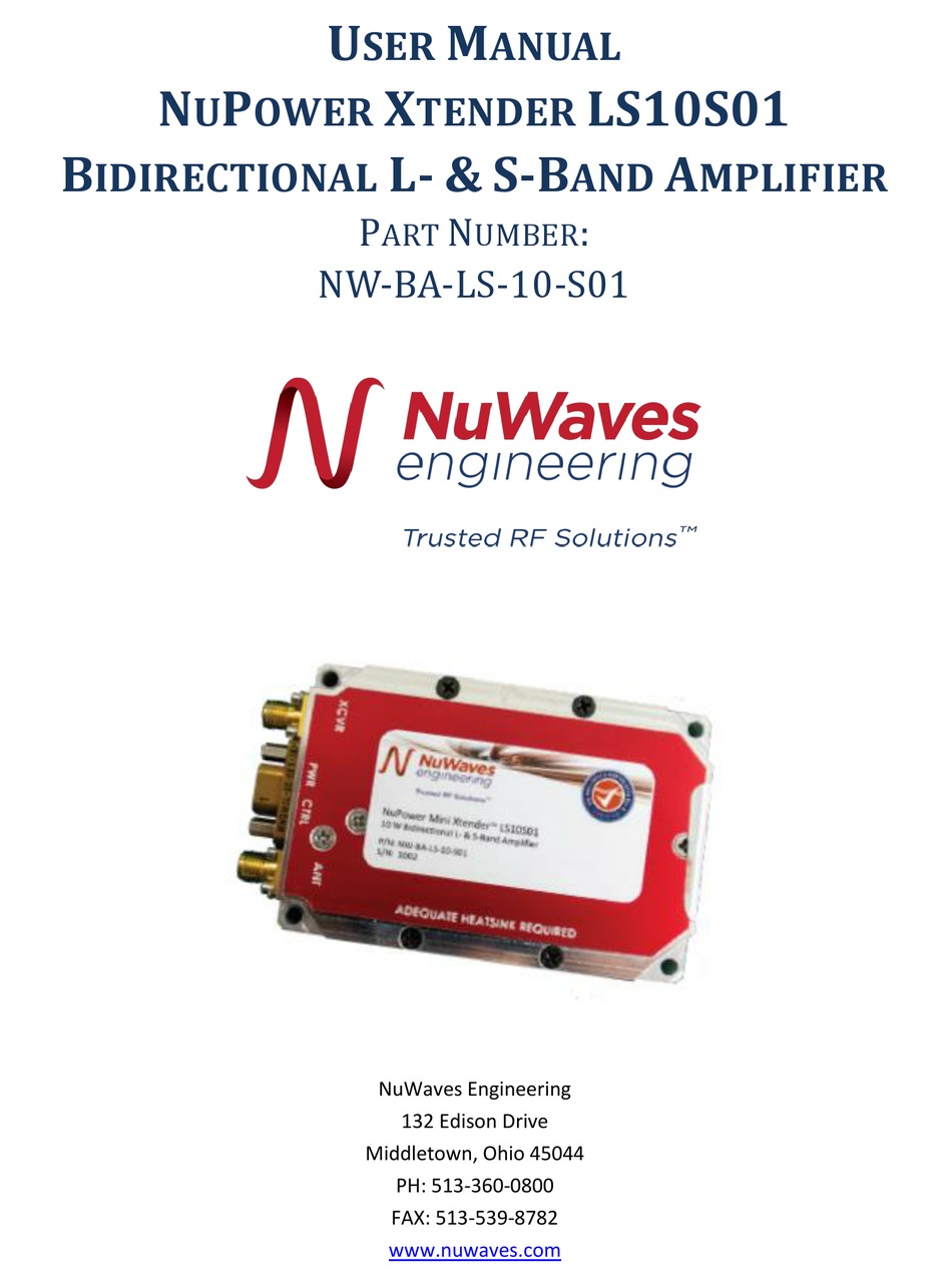 NUWAVES NUPOWER XTENDER LS10S01 USER MANUAL Pdf Download | ManualsLib