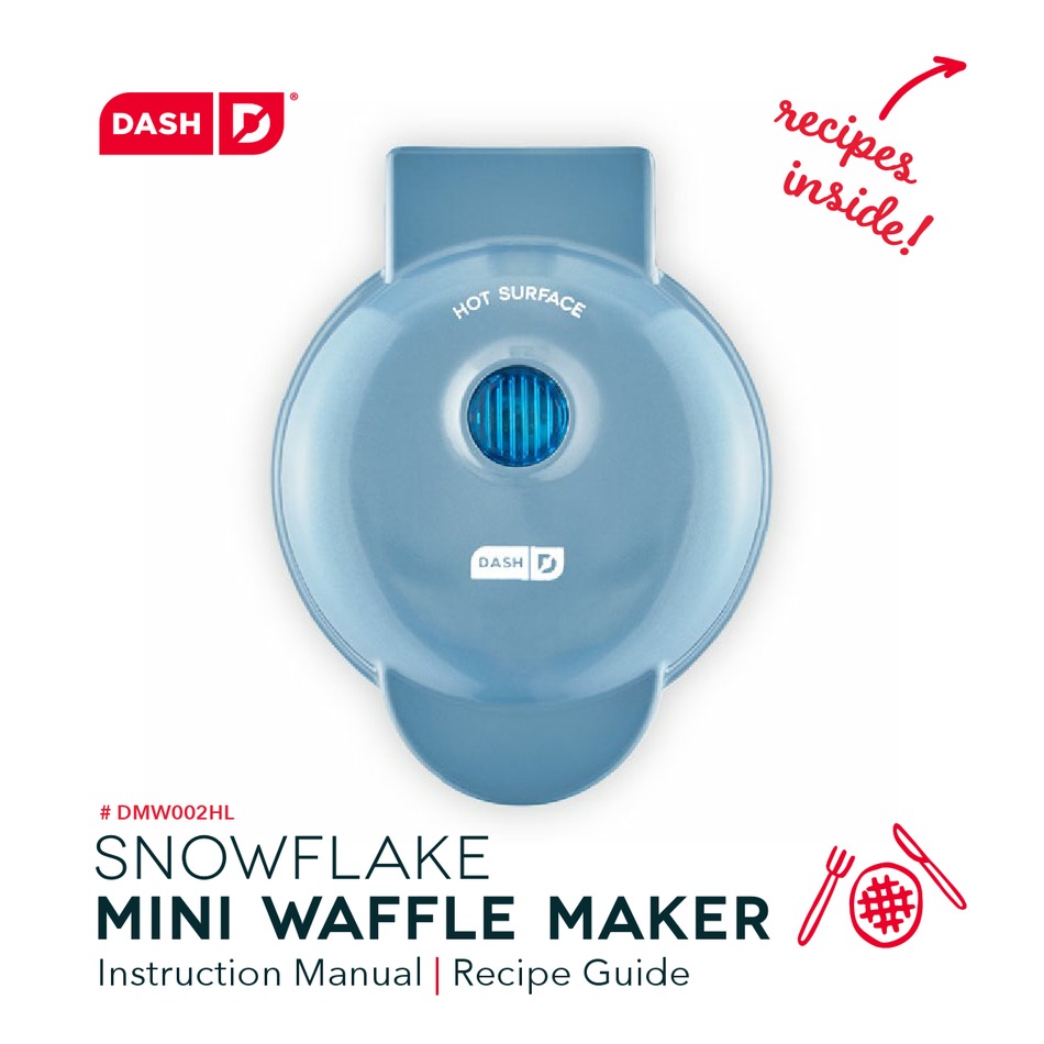 Dash DMWD001 Dreidel Mini Waffle Maker Instruction Manual