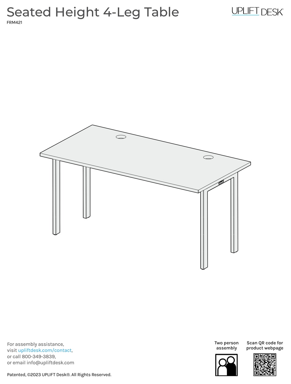 UPLIFT DESK FRM421 MANUAL Pdf Download ManualsLib