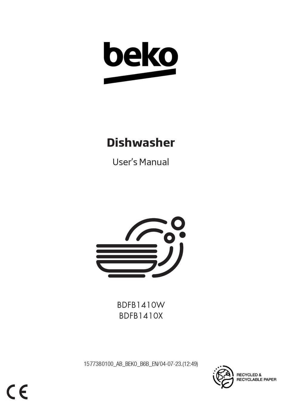 BEKO BDFB1410W USER MANUAL Pdf Download ManualsLib