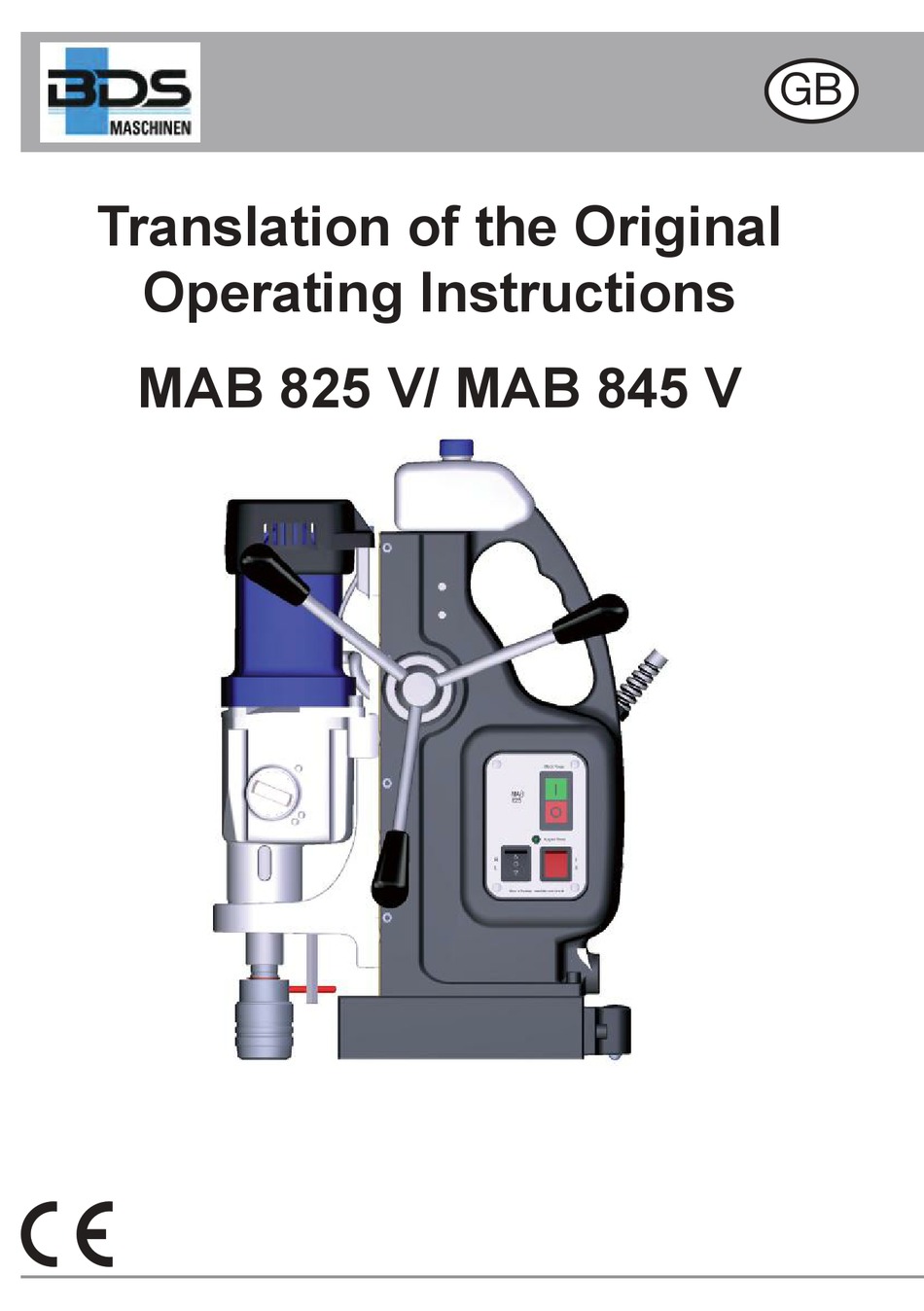 BDS MAB 825 V TRANSLATION OF THE ORIGINAL OPERATING INSTRUCTIONS Pdf ...