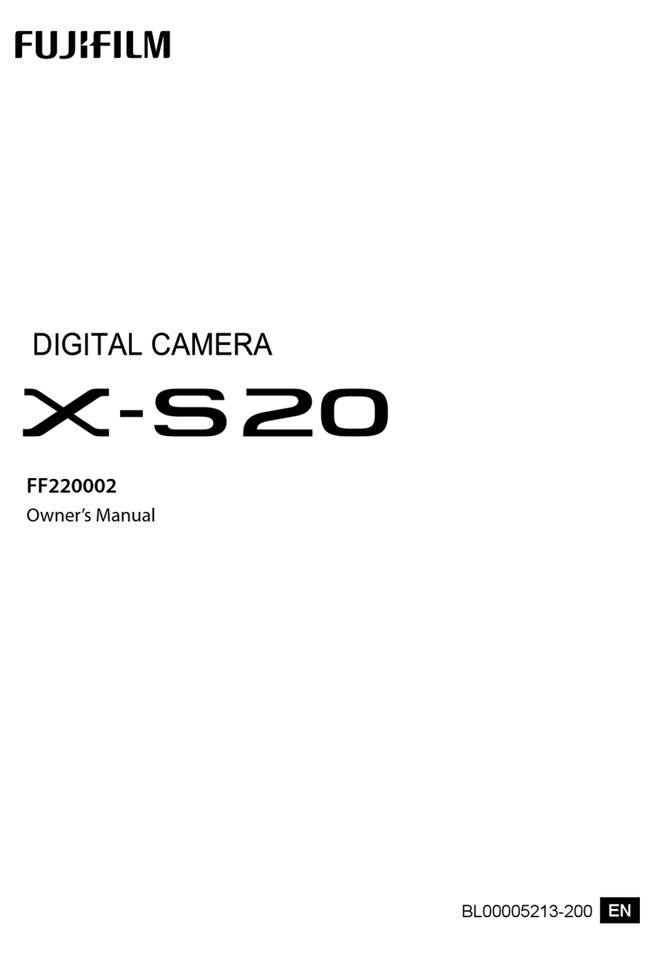 FUJIFILM FF220002 OWNER