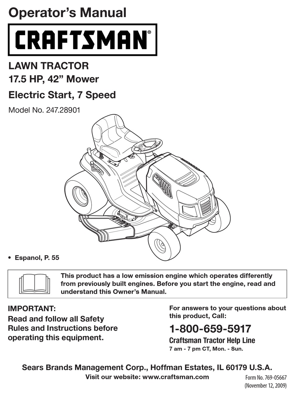 CRAFTSMAN 247.28901 OPERATOR'S MANUAL Pdf Download | ManualsLib