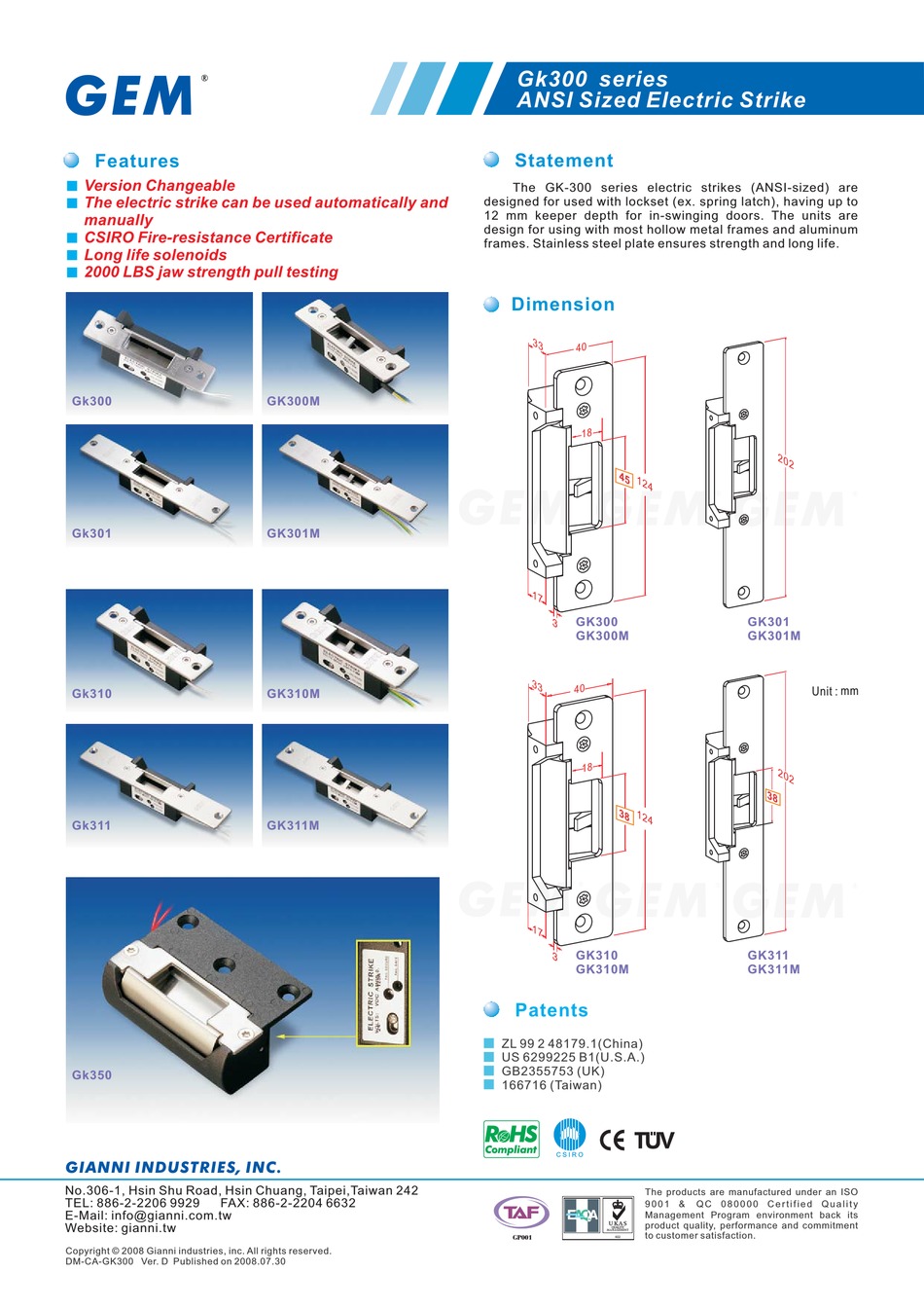 Gem Gk300 Series Quick Start Manual Pdf Download 