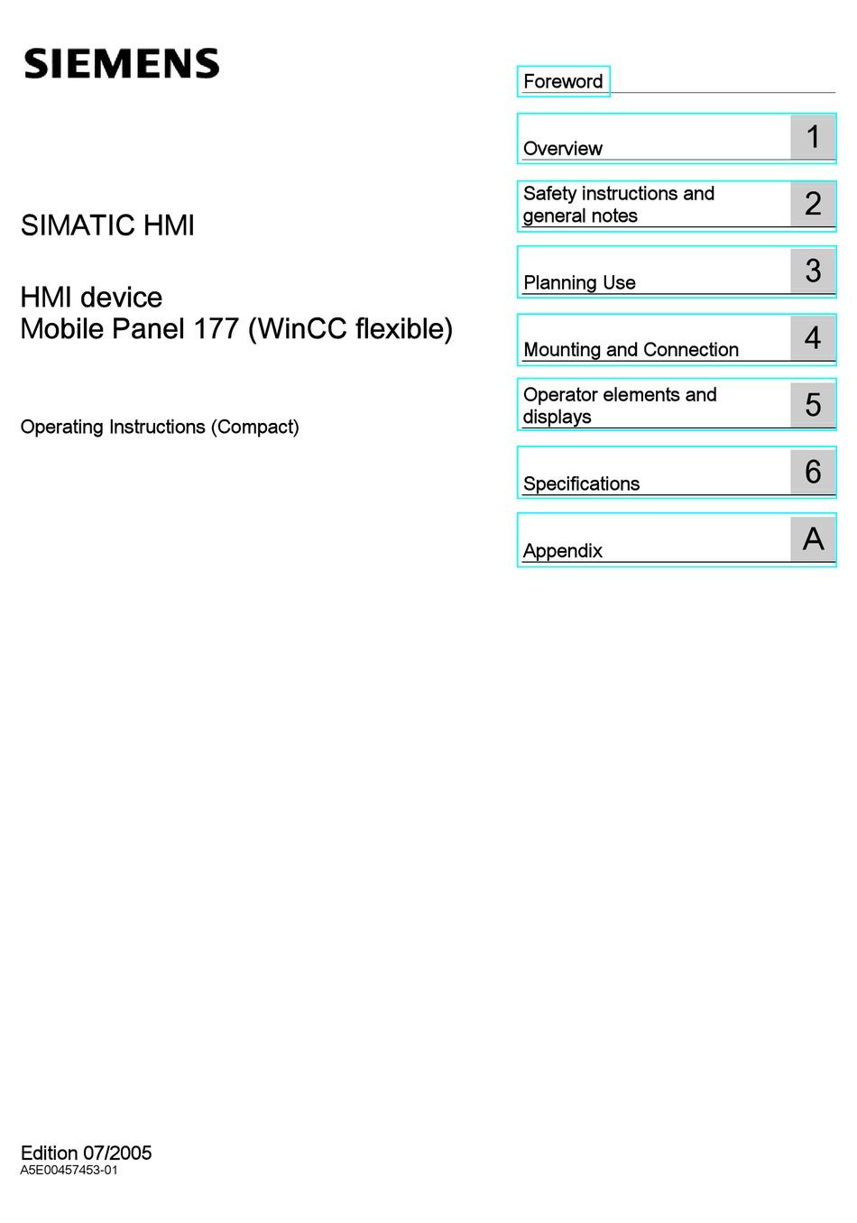 SIEMENS SIMATIC HMI 177 OPERATING INSTRUCTIONS MANUAL Pdf Download ...