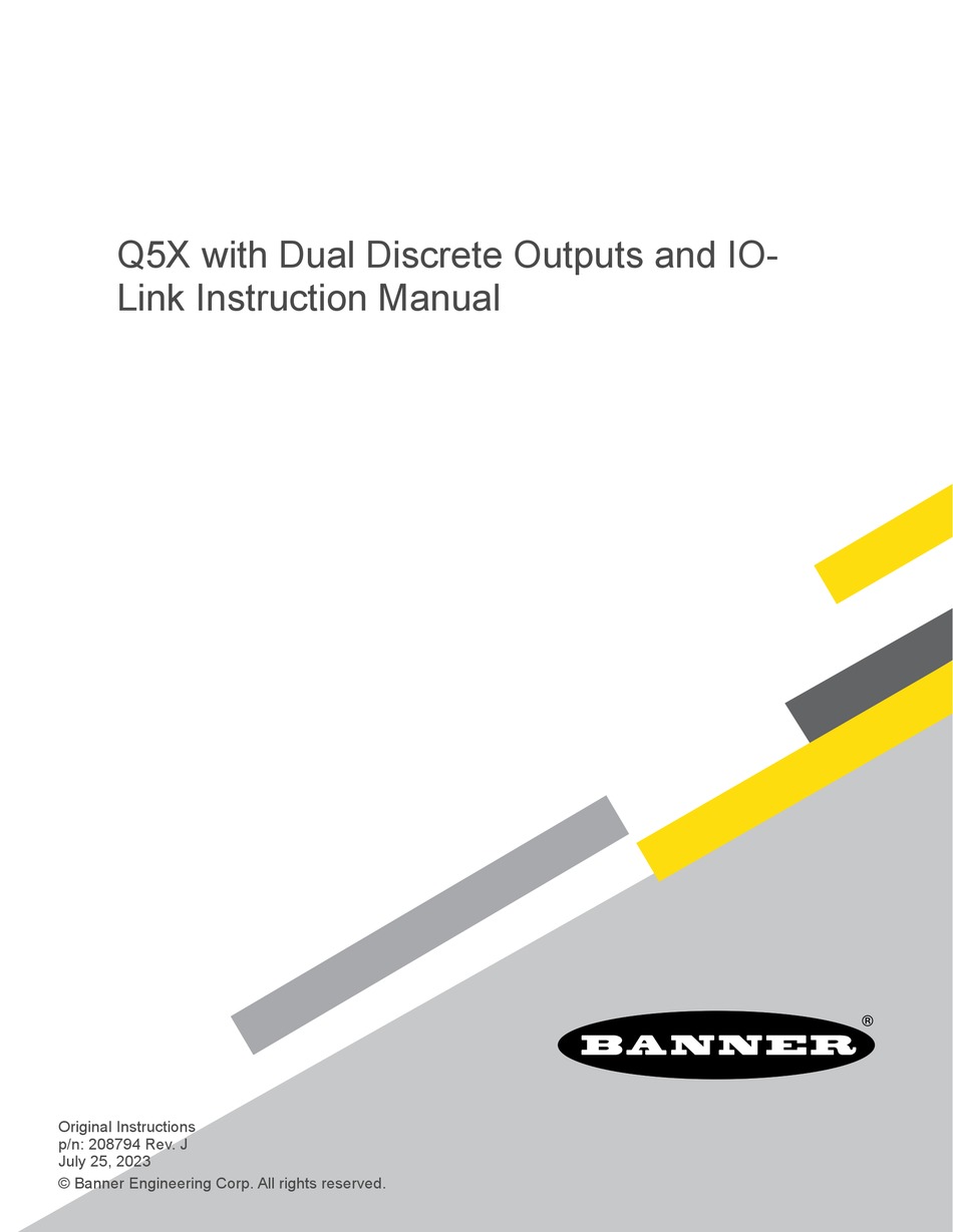 BANNER Q5X INSTRUCTION MANUAL Pdf Download ManualsLib