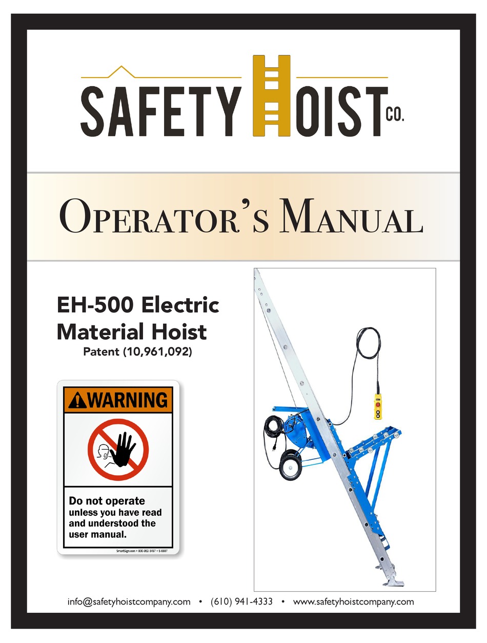 SAFETY HOIST EH500 OPERATOR'S MANUAL Pdf Download ManualsLib