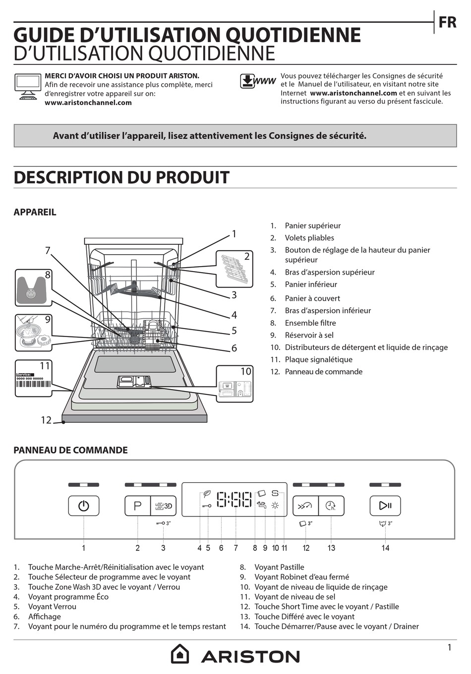 ARISTON LFC 3C26 W X DAILY REFERENCE MANUAL Pdf Download ManualsLib