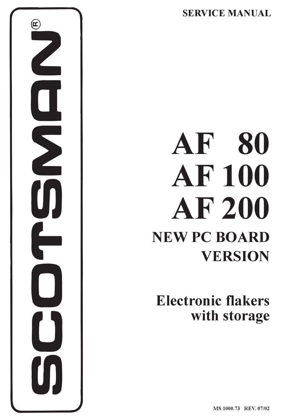 SCOTSMAN AF 80 SERVICE MANUAL Pdf Download ManualsLib