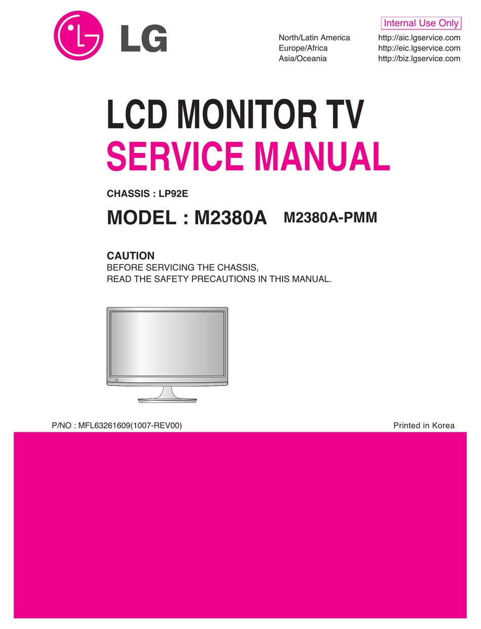 LG M2380A-PMM SERVICE MANUAL Pdf Download | ManualsLib