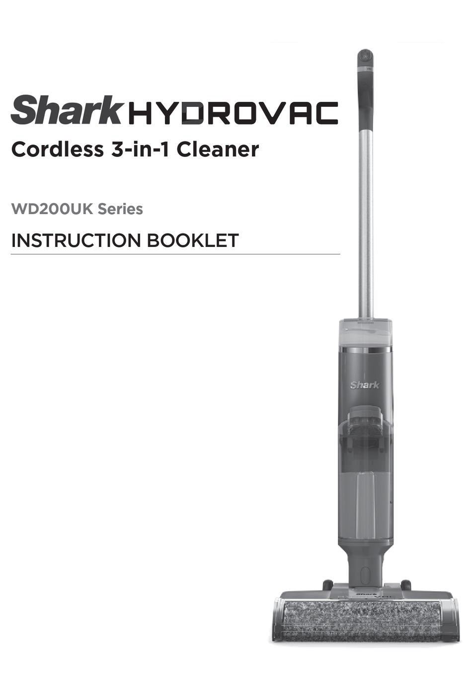 SHARK HYDROVAC WD200UK SERIES INSTRUCTION BOOKLET Pdf Download ManualsLib
