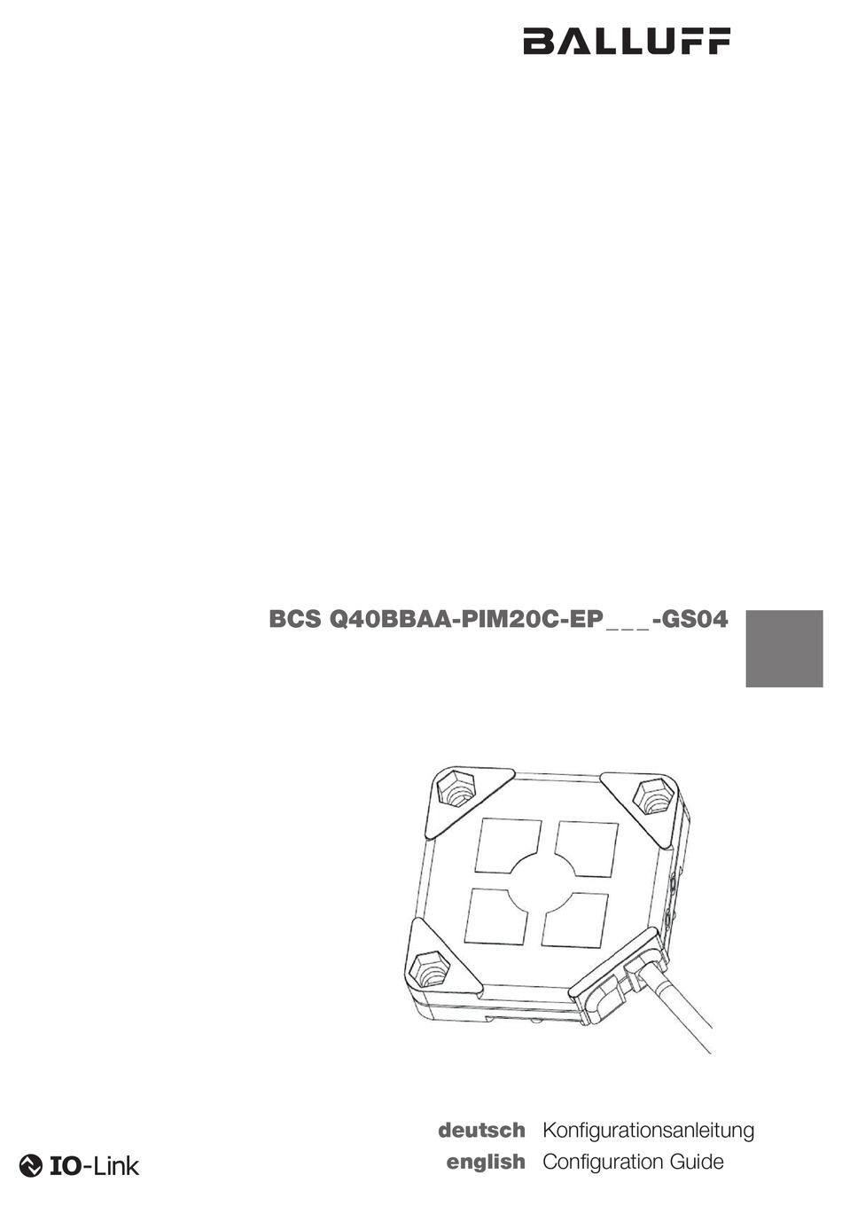 BALLUFF BCS Q40BBAA-PIM20C-EP-GS04 SERIES CONFIGURATION MANUAL Pdf ...