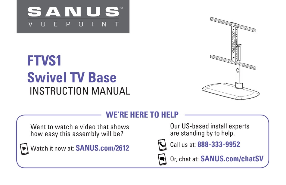 SANUS FTVS1 INSTRUCTION MANUAL Pdf Download ManualsLib