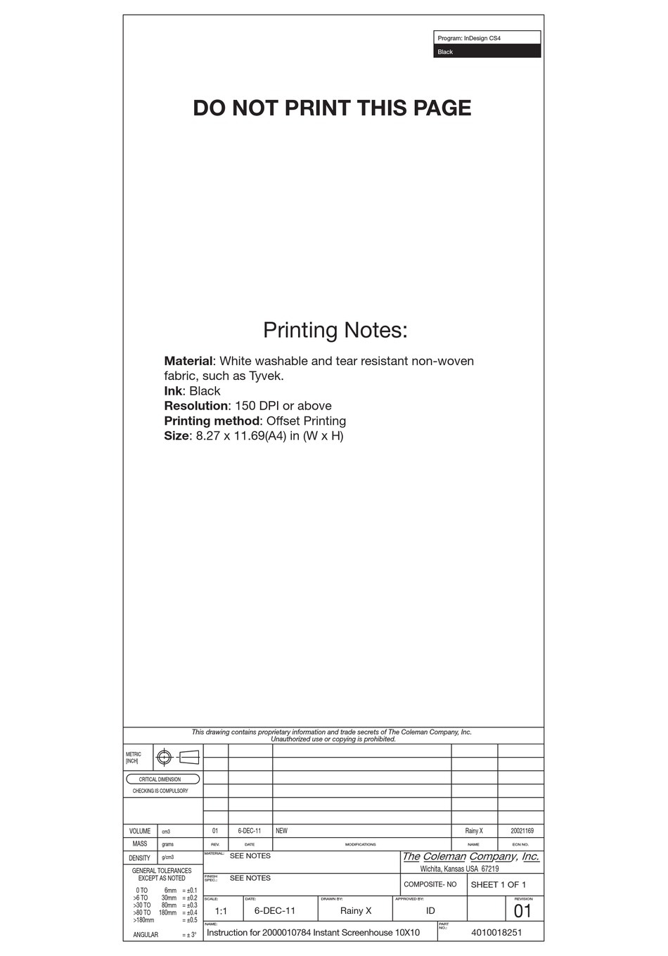 COLEMAN 2000010784 INSTRUCTIONS Pdf Download ManualsLib