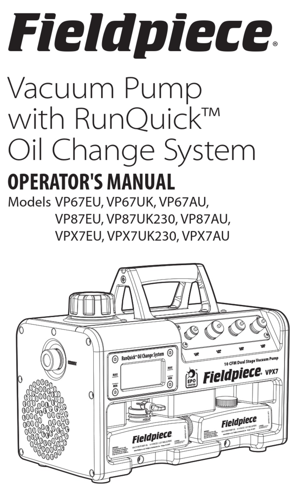 FIELDPIECE VP67EU OPERATOR