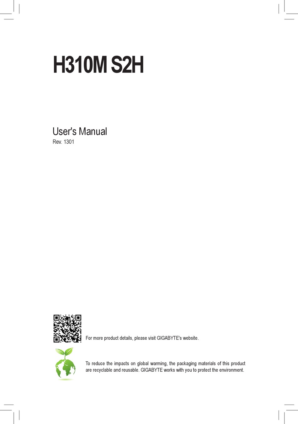 GIGABYTE H310M S2H USER MANUAL Pdf Download | ManualsLib