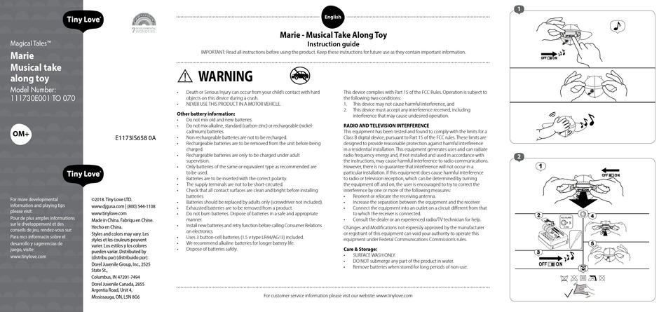 Taf Toys Music & Light Ladybug Take Along Toy, Portable