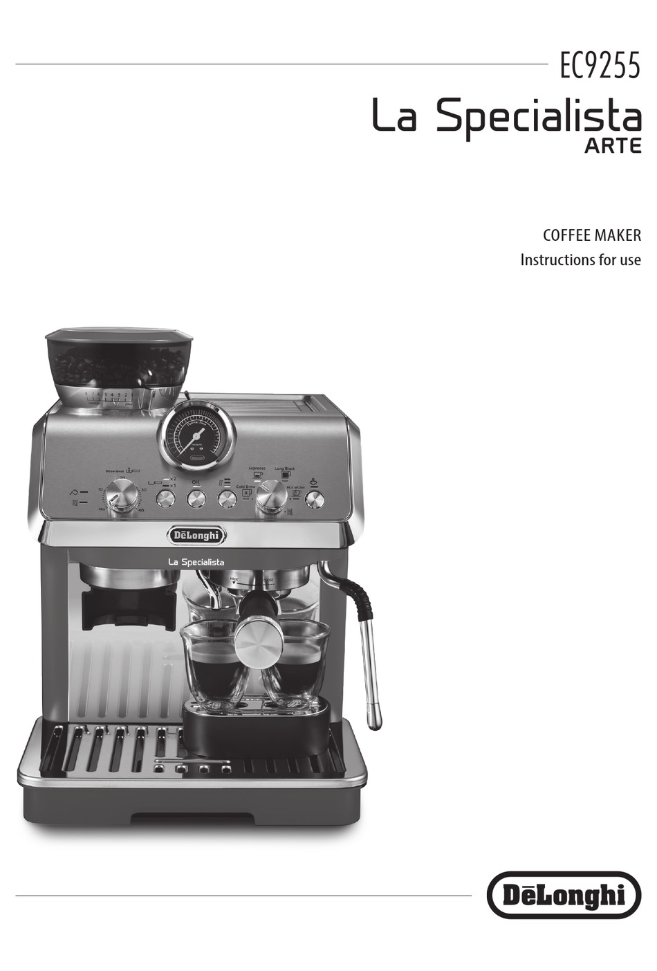 DELONGHI EC9255 INSTRUCTIONS FOR USE MANUAL Pdf Download ManualsLib