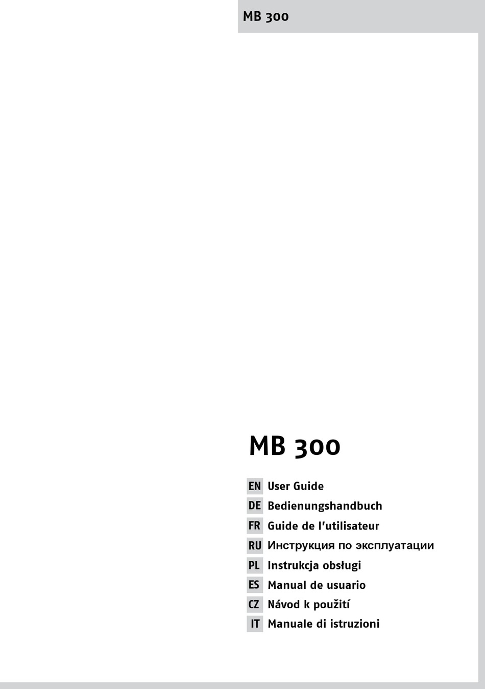 OPUS MB 300 USER MANUAL Pdf Download ManualsLib