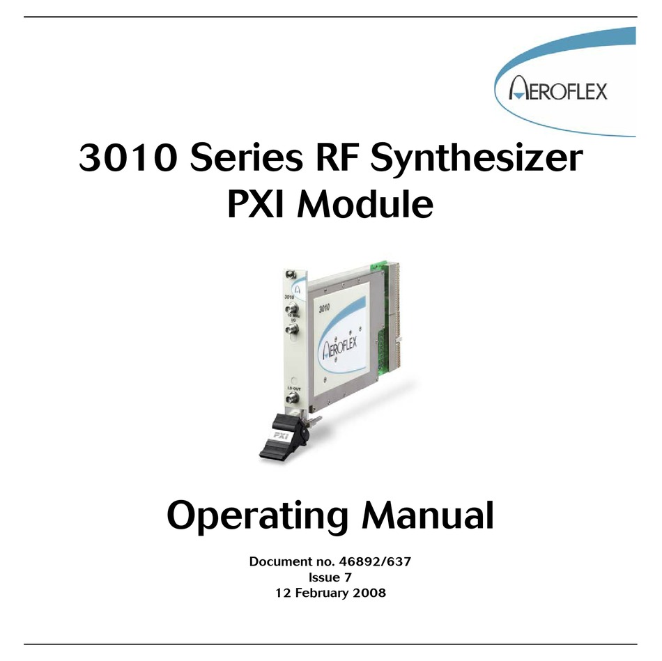 AEROFLEX 3010 SERIES OPERATING MANUAL Pdf Download | ManualsLib