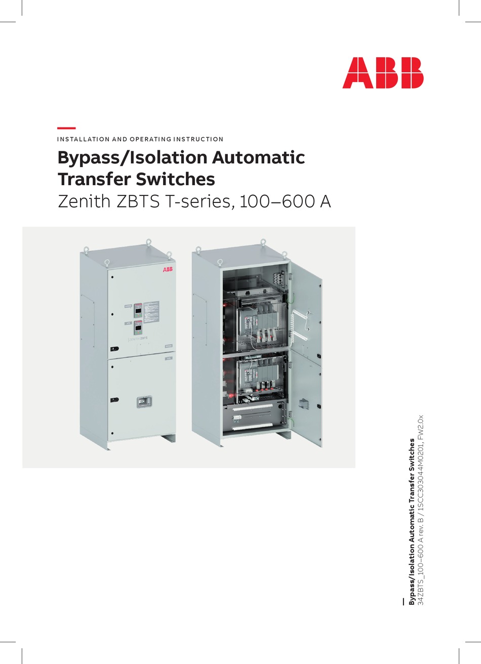 ABB ZENITH ZBTS T SERIES INSTALLATION AND OPERATING INSTRUCTION Pdf ...