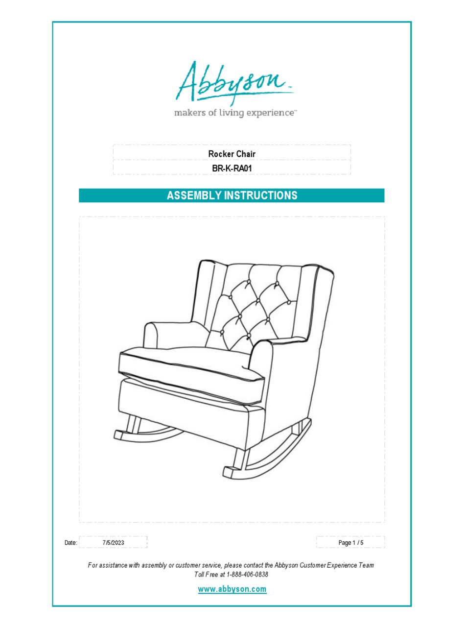 ABBYSON BRKRA01 ASSEMBLY INSTRUCTIONS Pdf Download ManualsLib