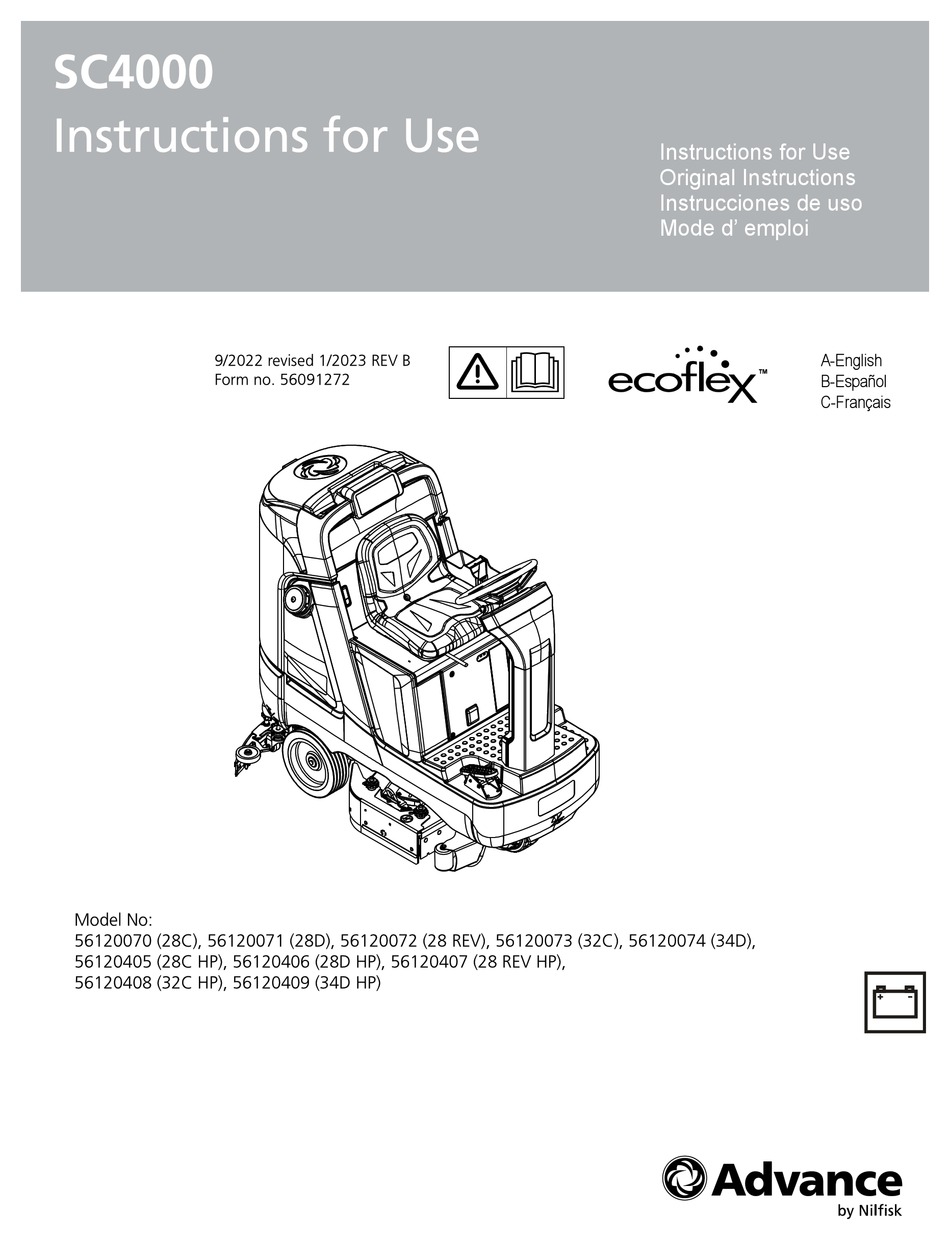 NILFISKADVANCE ADVANCE SC4000 INSTRUCTIONS FOR USE MANUAL Pdf Download