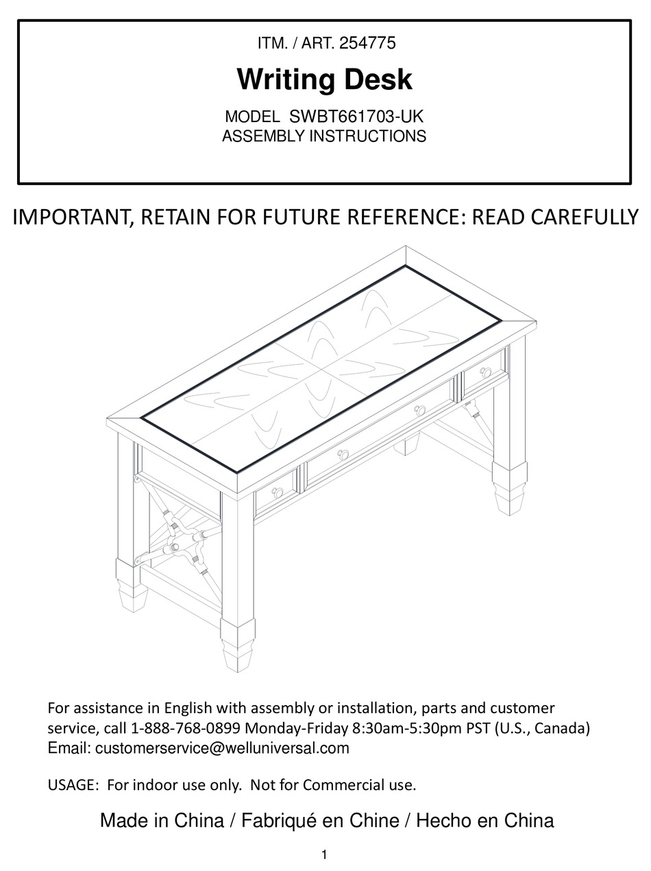 COSTCO 254775 ASSEMBLY INSTRUCTIONS MANUAL Pdf Download ManualsLib
