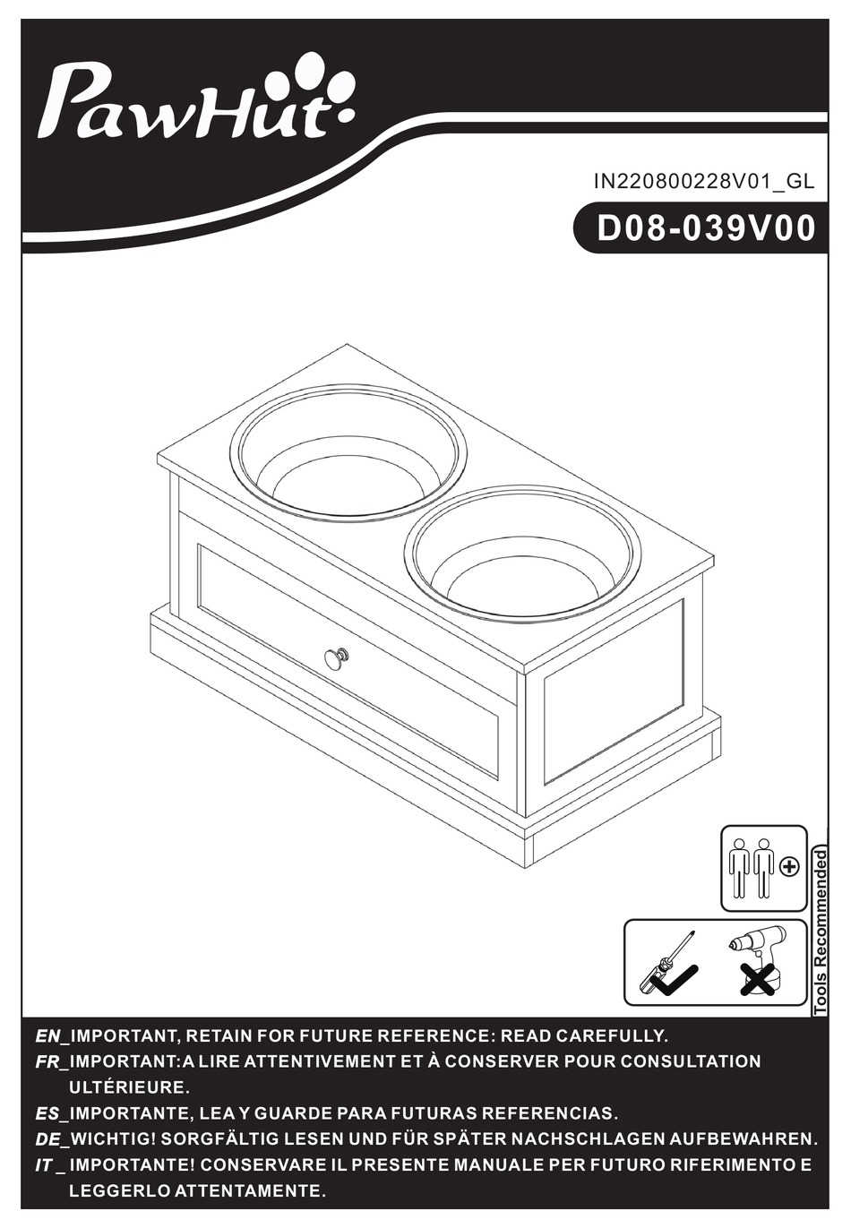 PAWHUT D08039V00 MANUAL Pdf Download ManualsLib