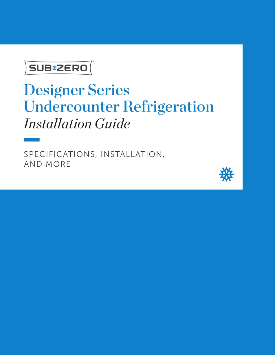 SUBZERO DEU1550B/L INSTALLATION MANUAL Pdf Download ManualsLib