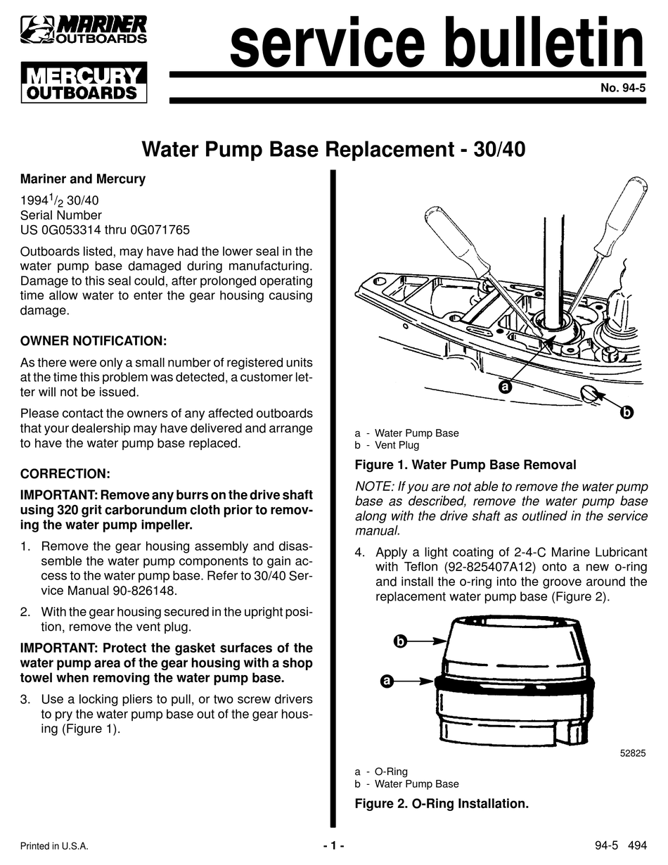 MERCURY 30 SERVICE BULLETIN Pdf Download | ManualsLib