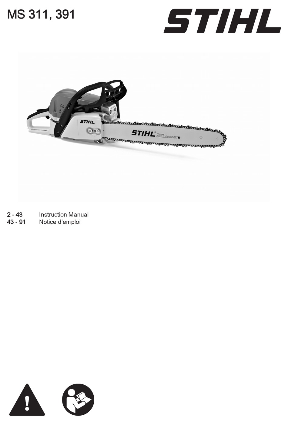 STIHL MS 311 INSTRUCTION MANUAL Pdf Download | ManualsLib