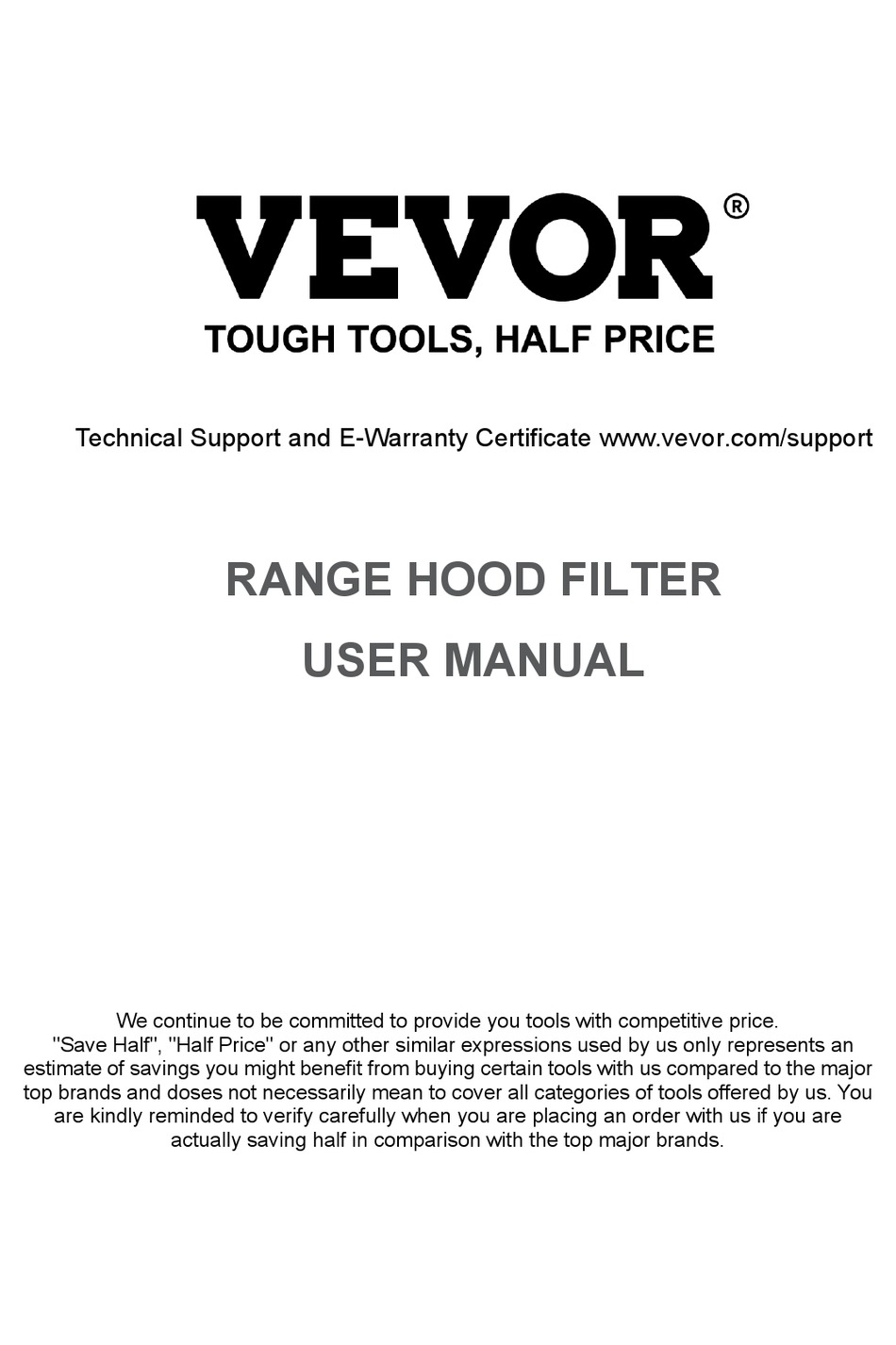 VEVOR B74-TV27-057-BX USER MANUAL Pdf Download | ManualsLib