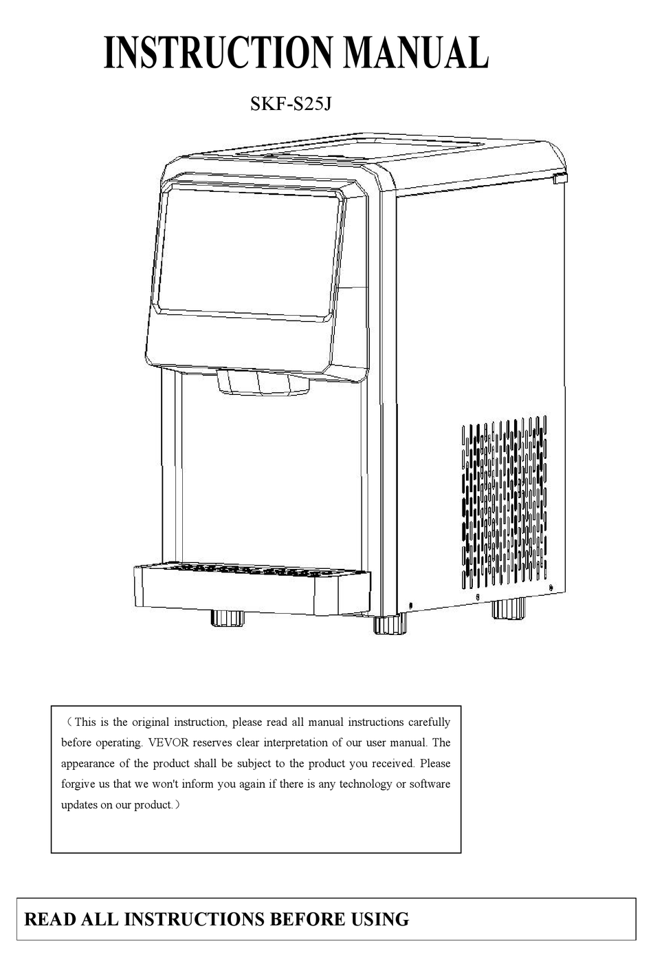 VEVOR SKFS25J INSTRUCTION MANUAL Pdf Download ManualsLib