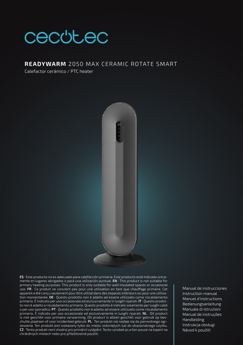 Calefactor Cerámico ReadyWarm 2070 Max Ceramic Rotate Smart Cecotec